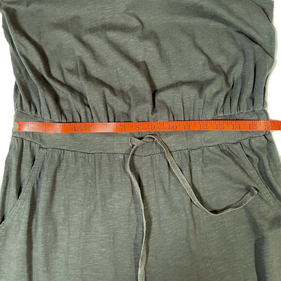 Caslon Sleeveless Slub Jumpsuit Size M Gray Green - Picture 10 of 16